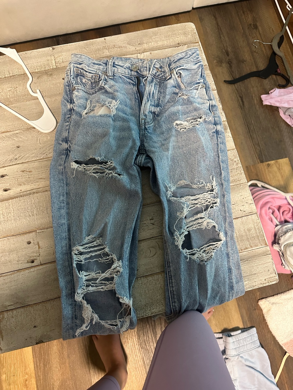Women’s Light Blue Distressed Ripped Jeans
